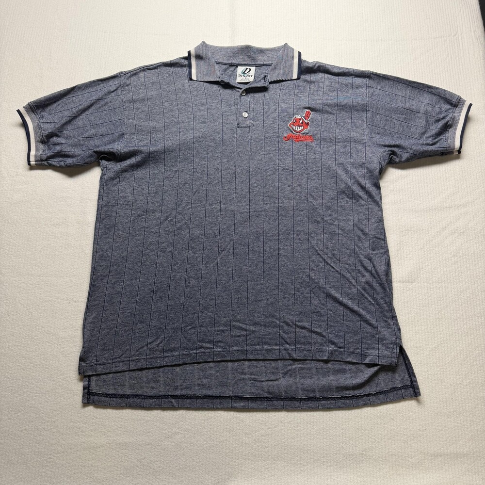 Cleveland Giants Shirt Mens Large Blue MLB Baseball Polo Short Sleeve Dynasty